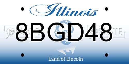 8BGD48 Illinois License Plate
