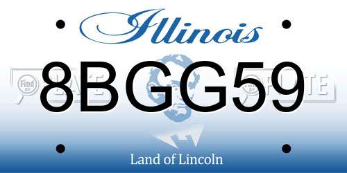8BGG59 Illinois License Plate