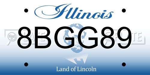 8BGG89 Illinois License Plate