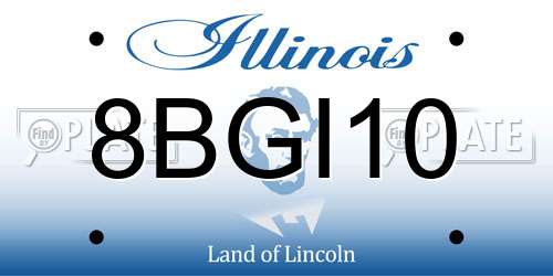 8BGI10 Illinois License Plate