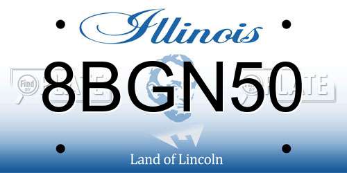 8BGN50 Illinois License Plate