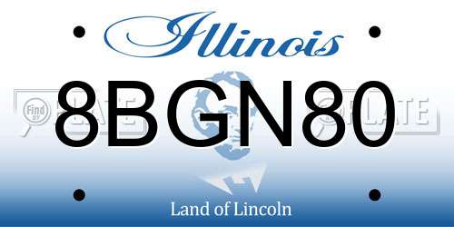 8BGN80 Illinois License Plate