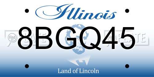 8BGQ45 Illinois License Plate