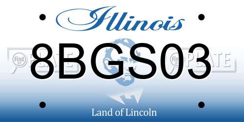 8BGS03 Illinois License Plate