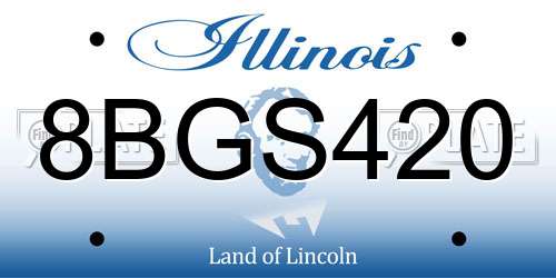 8BGS420 Illinois License Plate