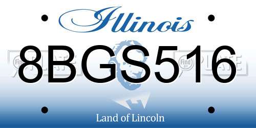 8BGS516 Illinois License Plate