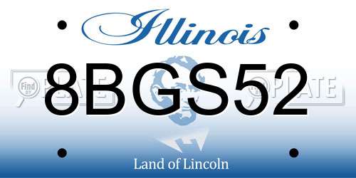8BGS52 Illinois License Plate