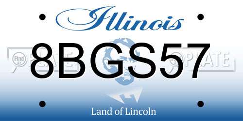 8BGS57 Illinois License Plate