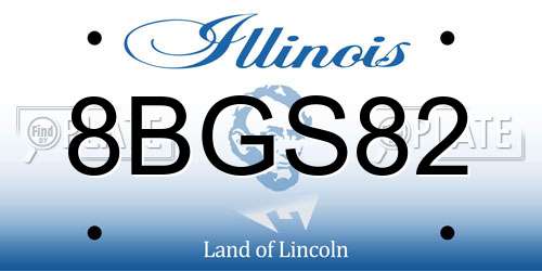 8BGS82 Illinois License Plate