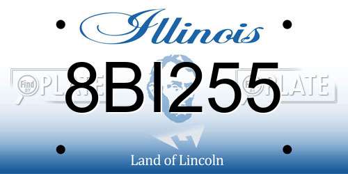 8BI255 Illinois License Plate
