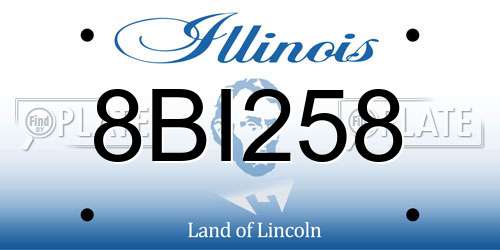 8BI258 Illinois License Plate