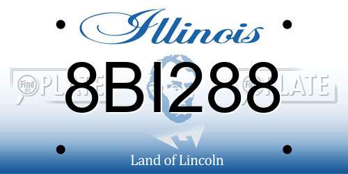 8BI288 Illinois License Plate