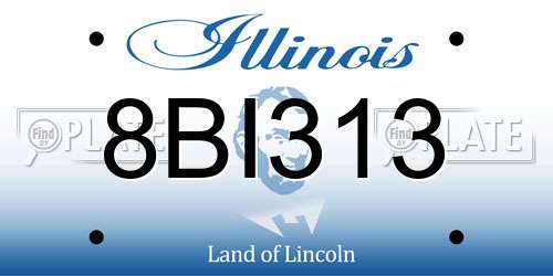 8BI313 Illinois License Plate