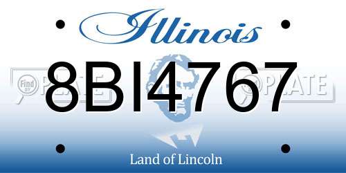 8BI4767 Illinois License Plate