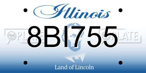 8BI755 Illinois License Plate