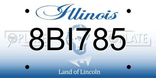 8BI785 Illinois License Plate