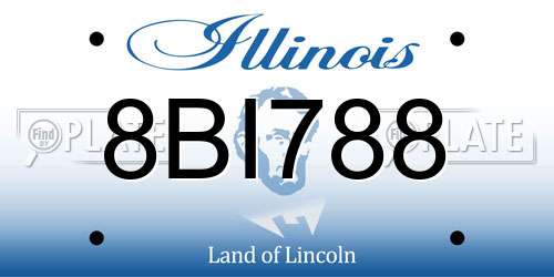 8BI788 Illinois License Plate