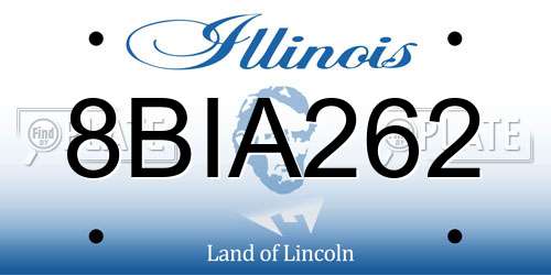 8BIA262 Illinois License Plate