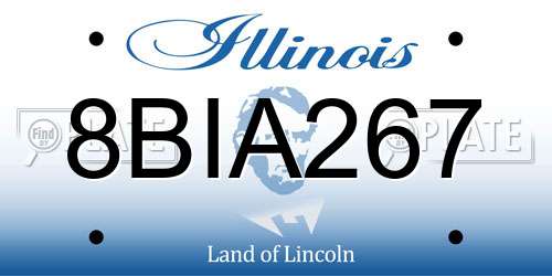 8BIA267 Illinois License Plate