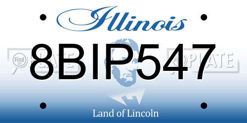 8BIP547 Illinois License Plate