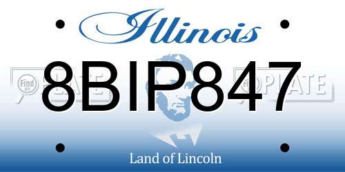 8BIP847 Illinois License Plate