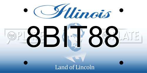 8BIT88 Illinois License Plate