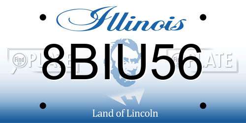 8BIU56 Illinois License Plate
