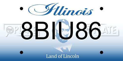 8BIU86 Illinois License Plate