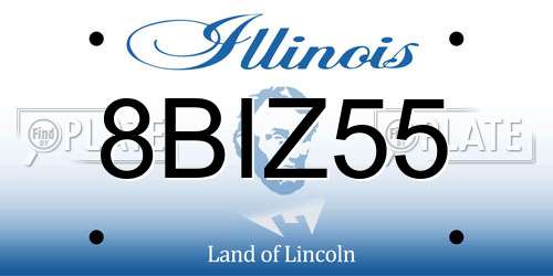 8BIZ55 Illinois License Plate