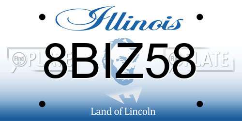 8BIZ58 Illinois License Plate