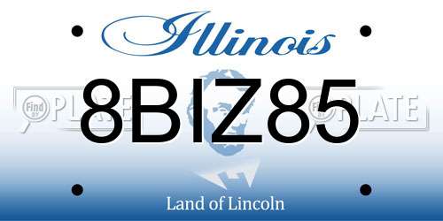 8BIZ85 Illinois License Plate