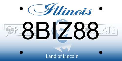 8BIZ88 Illinois License Plate