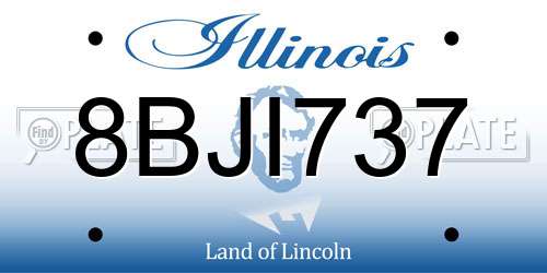 8BJI737 Illinois License Plate