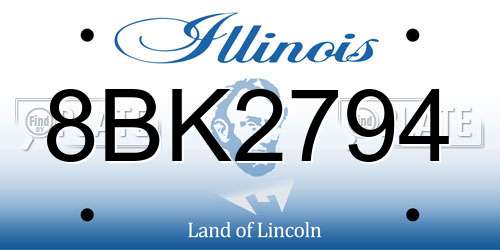 8BK2794 Illinois License Plate