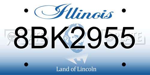 8BK2955 Illinois License Plate