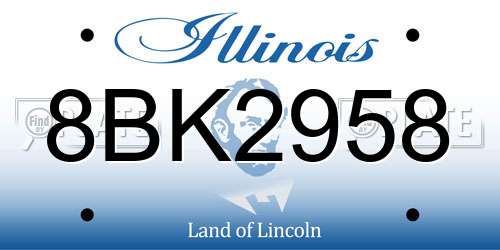 8BK2958 Illinois License Plate