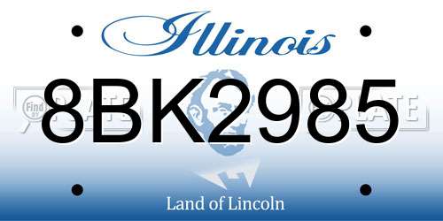 8BK2985 Illinois License Plate