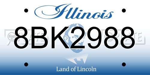 8BK2988 Illinois License Plate