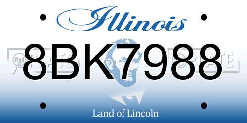 8BK7988 Illinois License Plate