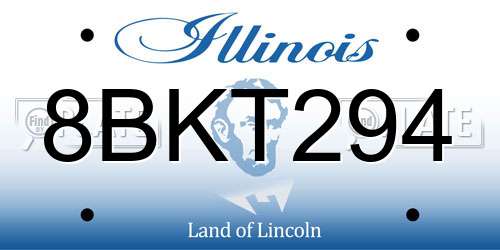 8BKT294 Illinois License Plate