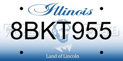 8BKT955 Illinois License Plate