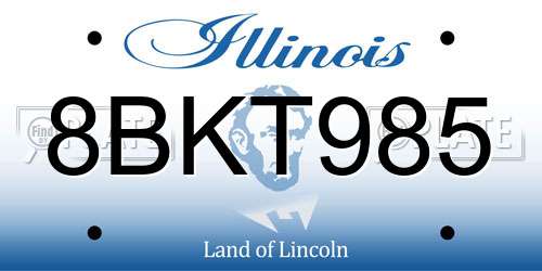 8BKT985 Illinois License Plate