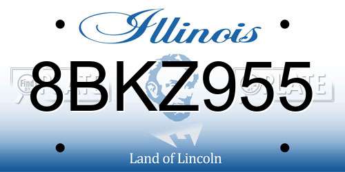 8BKZ955 Illinois License Plate