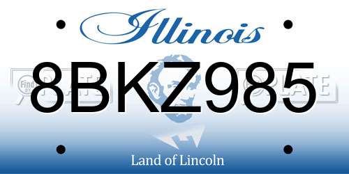 8BKZ985 Illinois License Plate