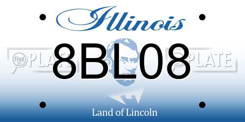 8BL08 Illinois License Plate