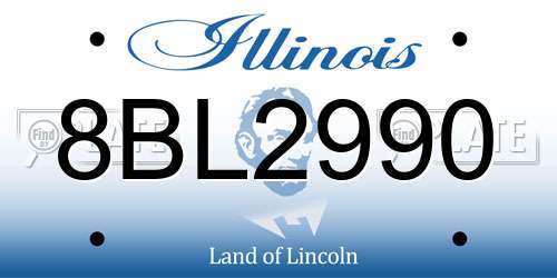 8BL2990 Illinois License Plate