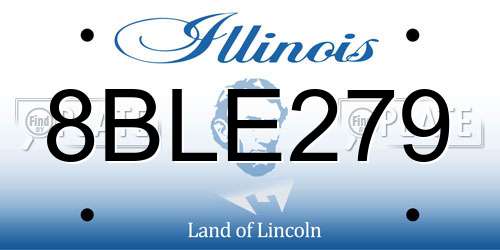 8BLE279 Illinois License Plate