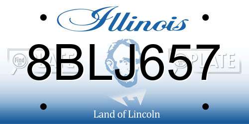 8BLJ657 Illinois License Plate