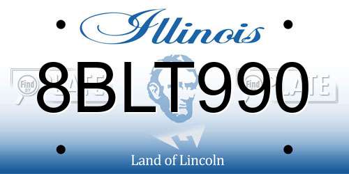 8BLT990 Illinois License Plate