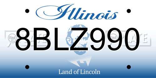 8BLZ990 Illinois License Plate